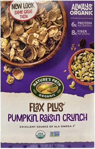 (image for) NATURE'S PATH ORGANIC FAX PLUS PUMPKIN RAISIN CRUNCH CEREAL