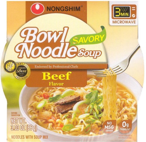 (image for) NONGSHIM BOWL NOODLE SOUP BEEF SAVORY FLAVOR