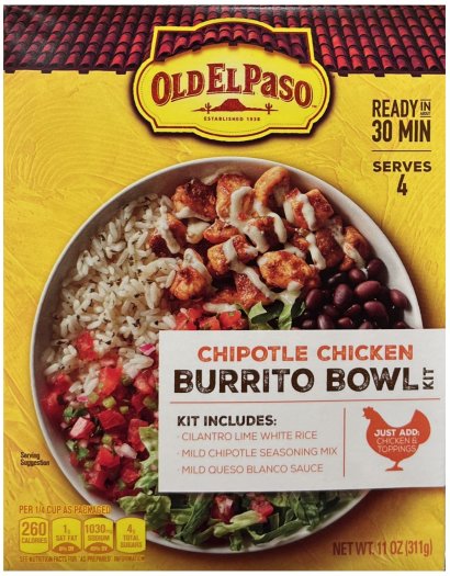 (image for) OLD EL PASO CHIPOTLE CHICKEN BURRITO BOWL KIT