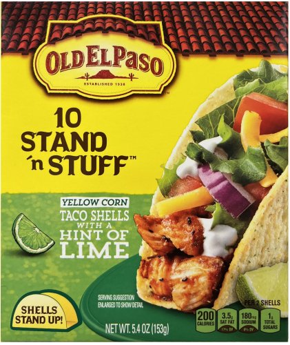 (image for) OLD EL PASO STAND 'N STUFF TACO SHELLS WITH A HINT OF LIME