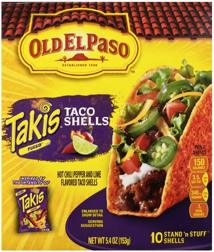 (image for) OLD EL PASO STAND 'N STUFF TACO SHELLS TAKIS CHILI PEPPER & LIME