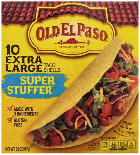 (image for) OLD EL PASO 10 EXTRA LARGE TACO SHELLS SUPER STUFFER