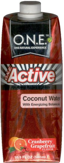 (image for) O.N.E. ACTIVE COCONUT WATER CRANBERRY GRAPFRUIT FLAVOR