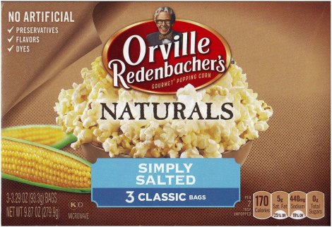 (image for) ORVILLE REDENBACHER'S NATURALS SIMPLY SALTED GOURMET POP CORN