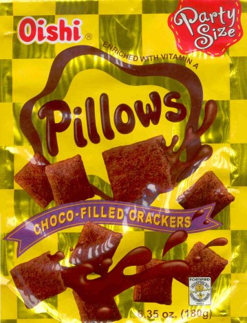 (image for) OISHI PILLOWS CHOCO-FILLED CRACKERS