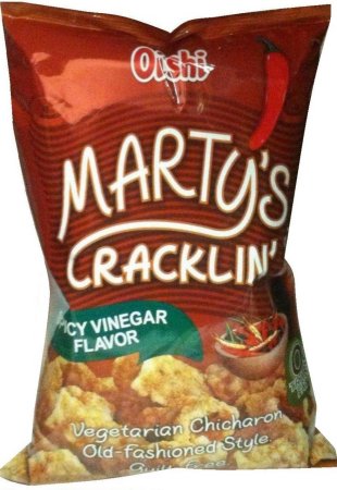 (image for) OISHI MARTY'S CRACKLIN SPICY VINEGAR VEGETARIAN CHICHARON