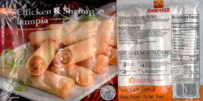 (image for) ORIENTEX CHICKEN & SHRIMP LUMPIA SHANGHAI