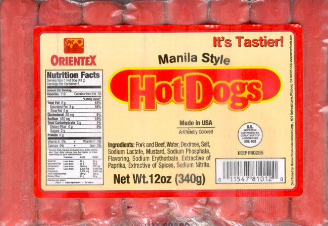 (image for) ORIENTEX HOTDOGS MANILA STYLE