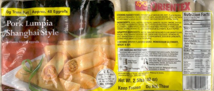 (image for) ORIENTEX PORK LUMPIA SHANGHAI