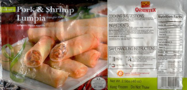 (image for) ORIENTEX PORK LUMPIA SHANGHAI