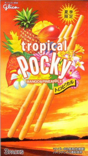 (image for) POCKY TROPICAL MANGO & PINEAPPLE CREAM COVERED BISCUIT STICKS