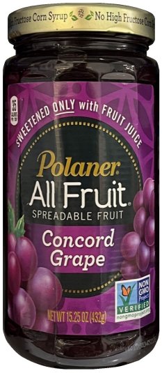 (image for) POLANER ALL FRUIT CONCORD GRAPE SPREADABLE FRUIT