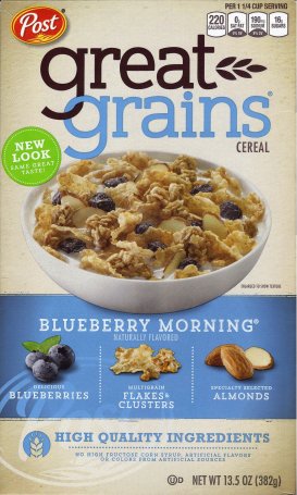 (image for) POST GREAT GRAINS BLUEBERRY MORNING CEREAL