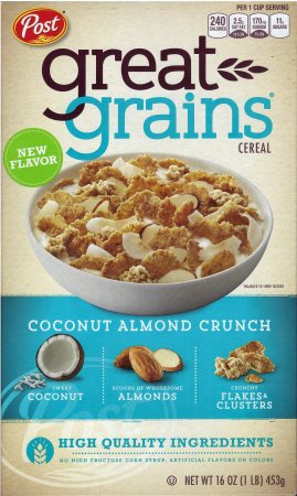 (image for) POST GREAT GRAINS COCONUT ALMOND CRUNCH