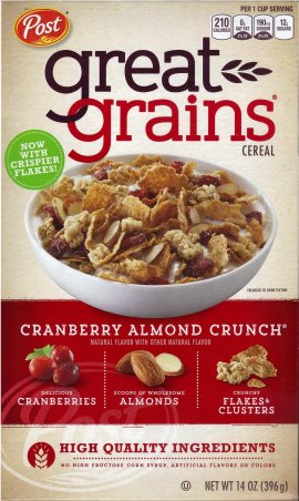 (image for) POST GREAT GRAINS CRANBERRY ALMOND CRUNCH