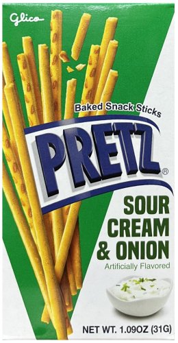 (image for) GLICO PRETZ SOUR CREAM & ONION FLAVORED BAKED SNACK STICKS