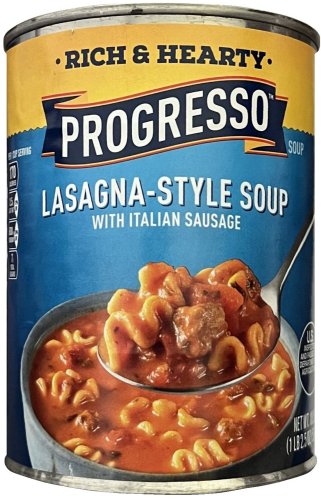 (image for) PROGRESSO RICH & HEARTY LASAGNA-STYLE SOUP WITH ITALIAN SAUSAGE