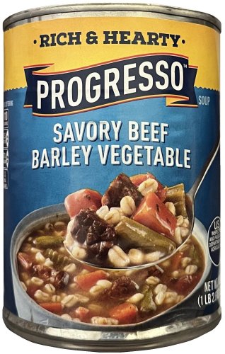 (image for) PROGRESSO RICH & HEARTY SAVORY BEEF BARLEY VEGETABLE