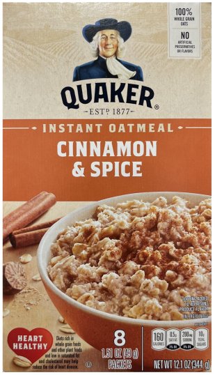 (image for) QUAKER INSTANT OATMEAL CINNAMON & SPICE