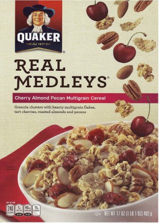 (image for) QUAKER REAL MEDLEYS CHERRY ALMOND PECAN MULTIGRAIN CEREAL