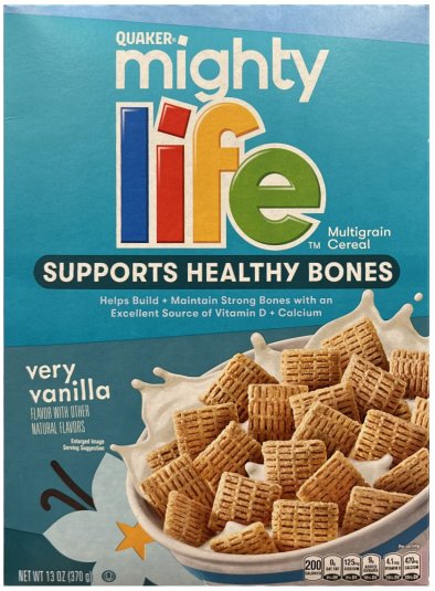 (image for) QUAKER MIGHTY LIFE MULTIGRAIN CEREAL VERY VANILLA