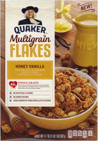 (image for) QUAKER MULTIGRAIN FLAKES HONEY VANILLA CEREAL