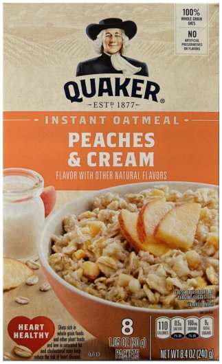 (image for) QUAKER INSTANT OATMEAL PEACHES & CREAM