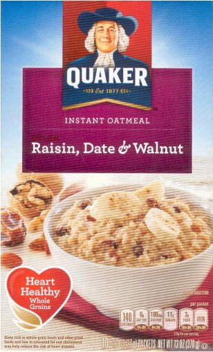 (image for) QUAKER INSTANT OATMEAL RAISIN, DATE & WALNUT