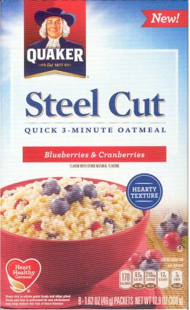 (image for) QUAKER OATMEAL STEEL CUT BLUEBERRIES & CRANBERRIES