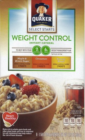 (image for) QUAKER SELECT STARTS WEIGHT CONTROL INSTANT OATMEAL