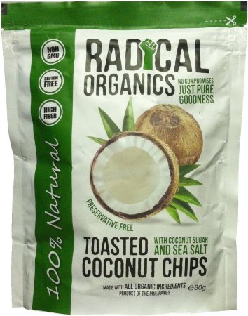 (image for) RADICAL ORGANICS TOASTED COCONUT CHIPS COCONUT SUGER & SEA SALT