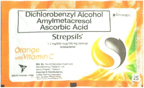 (image for) RECKITT DICHOROBENZYL ALCOHOL AMYLMETACRESOL STREPSILS ORANGE