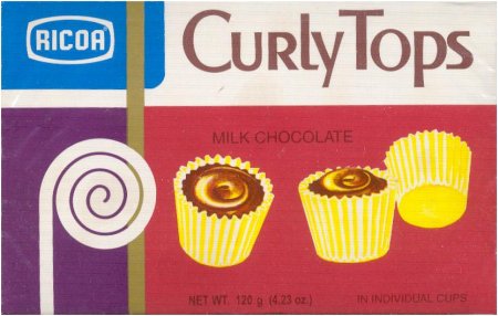 (image for) RICOA CURLY TOPS MILK CHOCOLATE