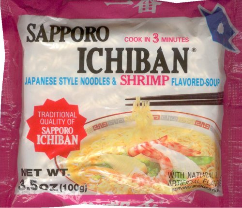 (image for) SAPPORO ICHIBAN JAPANESE STYLE NOODLES & SHRIMP FLAVORED SOUP