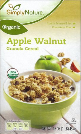 (image for) SIMPLY NATURE ORGANIC APPLE WALNUT GRANOLA CEREAL