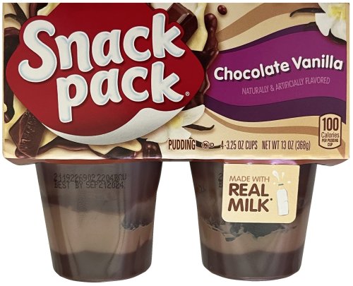 (image for) SNACK PACK CHOCOLATE VANILLA PUDDING