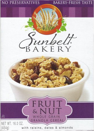 (image for) SUNBELT BAKERY FRUIT & NUT WHOLE GRAIN GRANOLA CEREAL