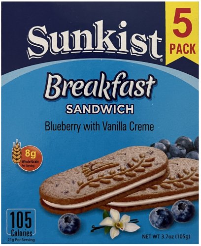 (image for) SUNKIST BREAKFAST SANDWICH BLUEBERRY WITH VANILLA CREME