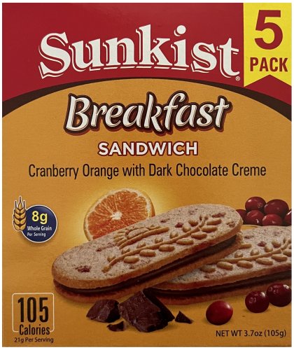 (image for) SUNKIST BREAKFAST SANDWICH CRANBERRY ORANGE WITH DARK CHOCOLATE