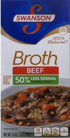 (image for) SWANSON BEEF BROTH 50% LESS SODIUM