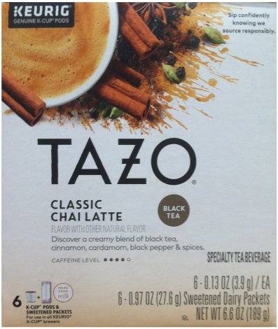 (image for) TAZO CLASSIC LATTE BLACK TEA K-CUP PODS