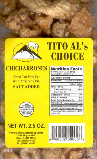 (image for) TITTO AL'S CHICHARRONES FRIED PORK FAT WITH ATTACHED SKIN