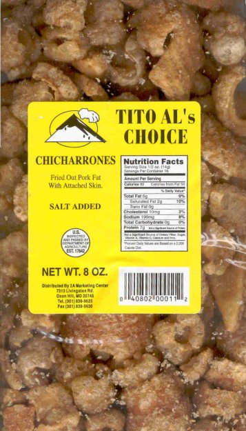 (image for) TITTO AL'S FRIED PORK FAT WITH ATTACHED SKIN