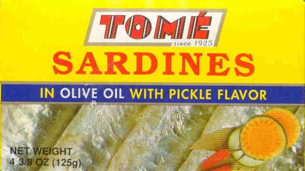 (image for) TOME SARDINES IN OLIVE OIL WITH PICKLE FLAVOR