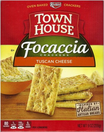 (image for) KEEBLER TOWN HOUSE FOCACCIA TUSCAN CHEESE CRACKS