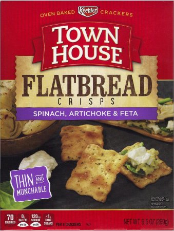 (image for) KEEBLER TOWN HOUSE FLATBREAD SPINACH ARTICHOKE & FETA CRACKERS