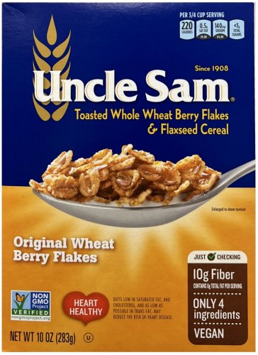 (image for) UNCLE SAM TOASTED WHOLE WHEAT BERRY FLAKES & FLAXSEED