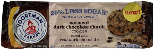 (image for) VOORTMAN 25% LESS SUGAR OATMEAL DARK CHOCOLATE CHUNK COOKIES